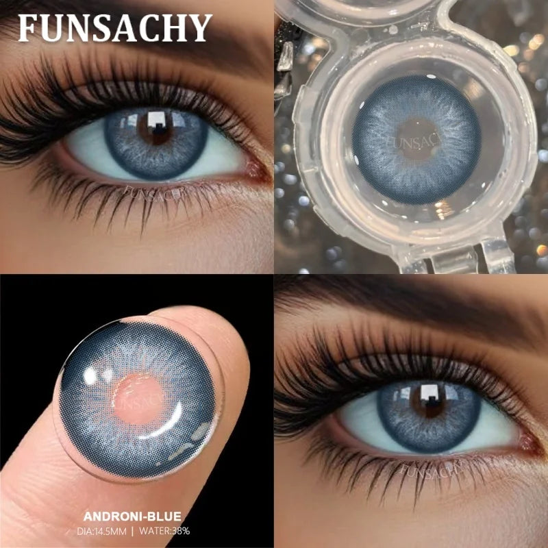 1 Pair New Color Contact Lenses Beautiful Pupil Fashion Soft Brown Black Small Diameter for Eye Grey Lenses for Student