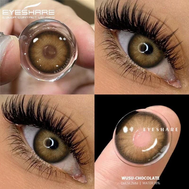 1Pair Fashion Colorful Contact Lenses for Eyes Blue Eye Lenses Brown Contacts Gray Pupils Yearly Cosmetic Green Lenses