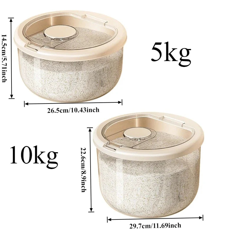 Airtight Food Storage Container 10kg/5kg  Moisture Proof & Anti-Insect for Kitchen It Can Also Be Used As A Pet Food Storage Box