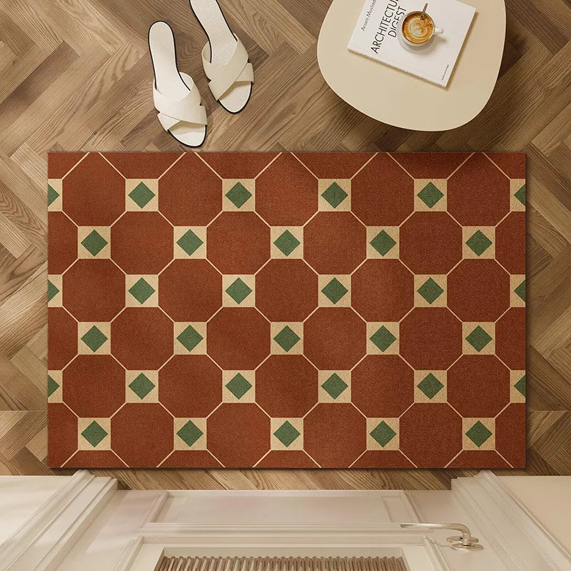 Geometric Wire Loop Doormat Non-Slip Heavy Duty Entrance Mat for Indoor & Outdoor Easy Clean Scraper Front Door Rug