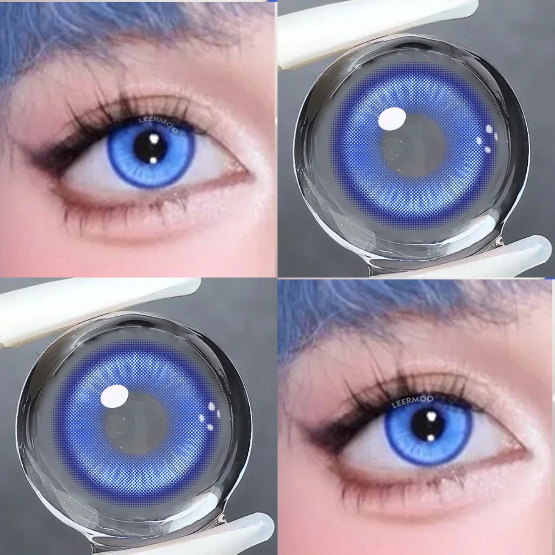 Blue/Green Colored Contact Lenses Small Pupil Eye-Enlarging Soft Comfortable Natural Looking Lenses for Daily Makeup