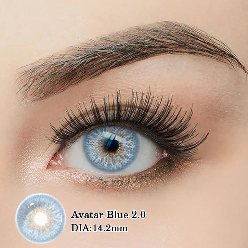 New 1pair Colored Contact Lenses for Eyes Blue Graduated Fashion Blue Eyes Lenses Yearly urban Gray Avatar Brown 2.0