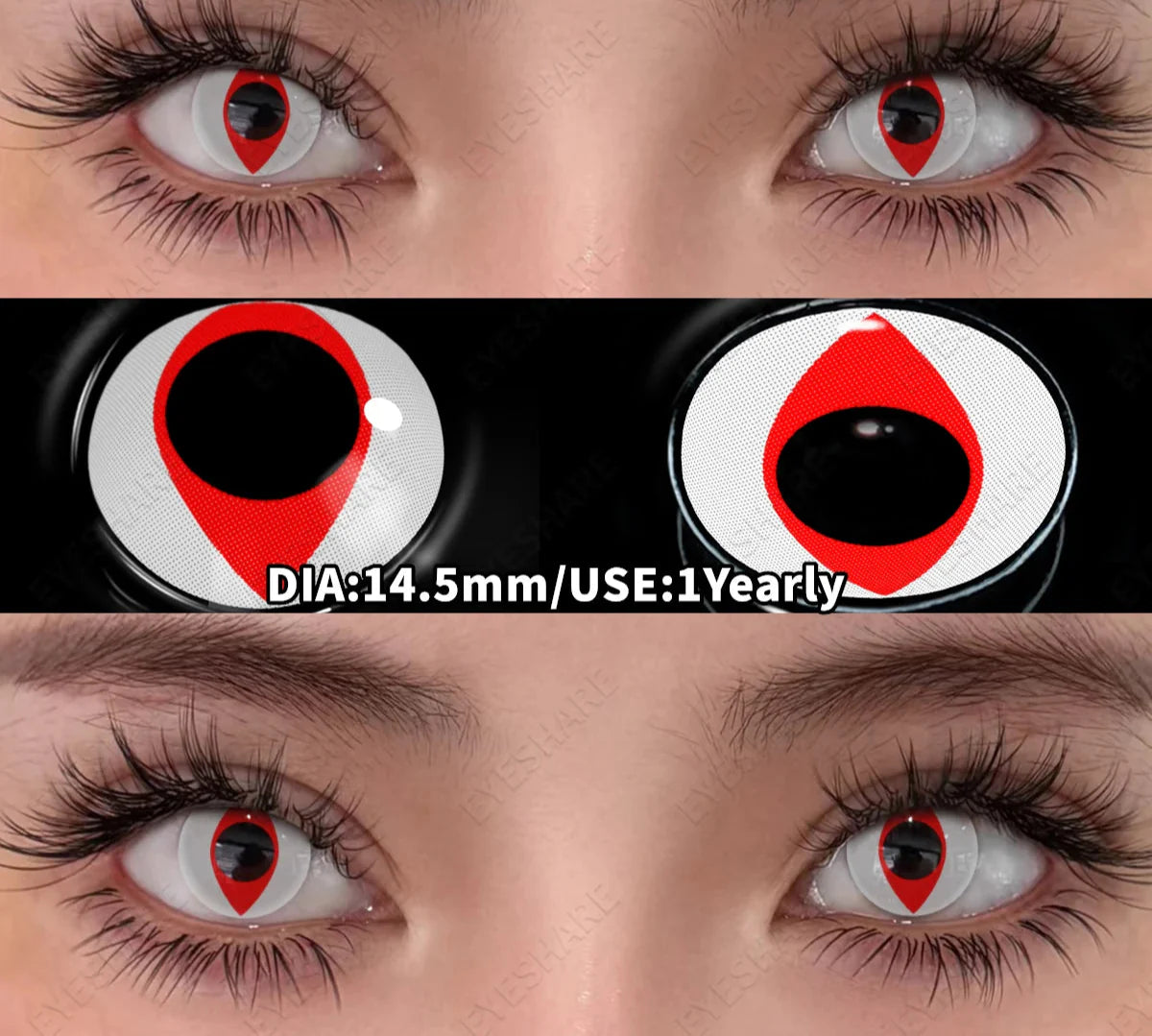 Cosplay Colored Contact Lenses Crazy White Lenses Red Anime Contacts Halloween Beauty Makeup Lens Black Eyes Contacts