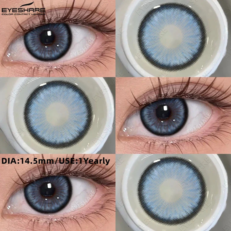 1 Pair Fashion Colored Contact Lenses Popular Natural Gray Brown Beauty Pupils Black Eyes Lens Yearly Blue Eyes Contact