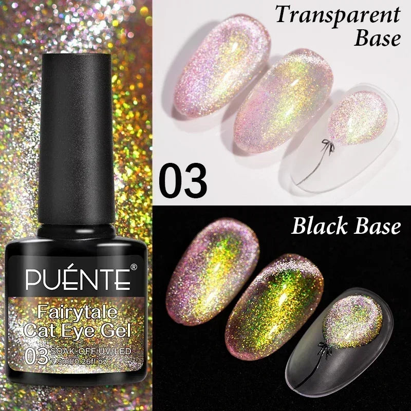 7.5ML Amber Moonlight Cat Magnetic Gel Nail Polish WaterLight Cat Eye Gel Soak Off Semi-Permanent Nail Art Varnish For Manicure