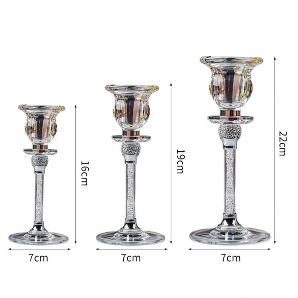 Glass Candle Holders For Wedding Christmas Festival Centerpiece Dinning Table Romantic Decoration Hotel Bar Home Candlestick