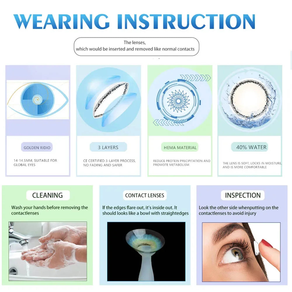 Black Myopia Lenses Natural Colored Contact Lenses with Degree Gray Lens with Prescription High Quality Brown Contact