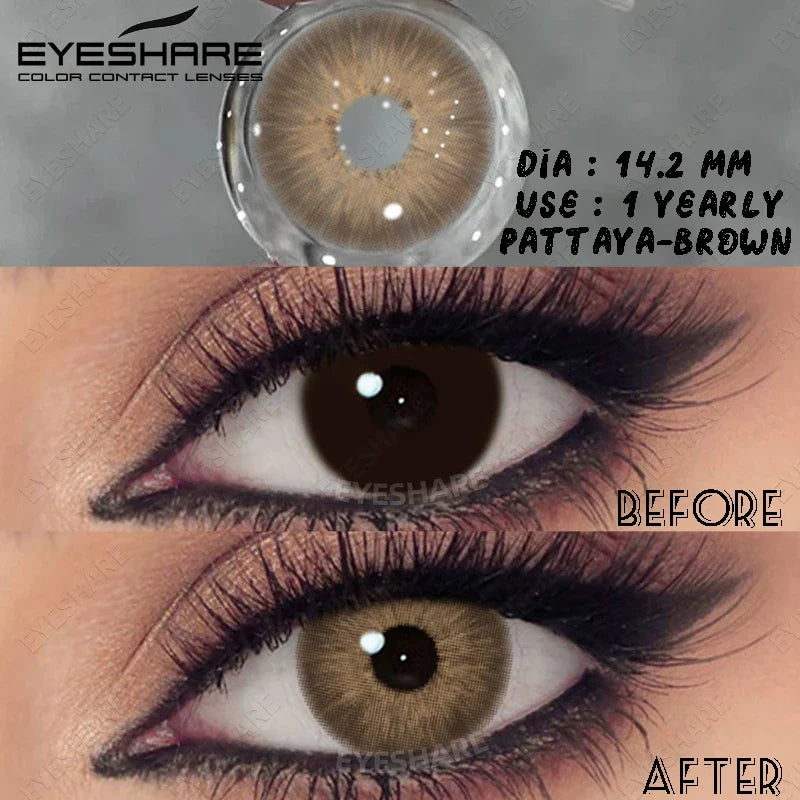 Black Myopia Lenses Natural Colored Contact Lenses with Degree Gray Lens with Prescription High Quality Brown Contact