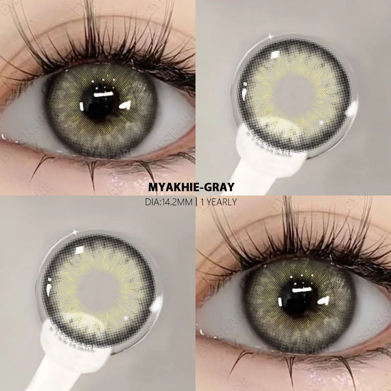 1pair Colored Contacts Lenses for Eyes Fashion Blue Lenses Green Contacts Lenses Yearly Brown Eyes Lens Gray Pupils