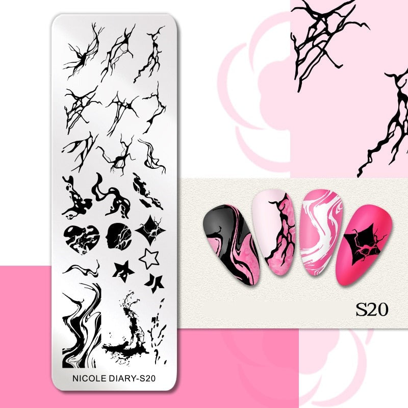Halloween Series Nail Art Stamping Plates Snake Butterfly Designs Nail Polish Flower Printing Stamp Template Tools
