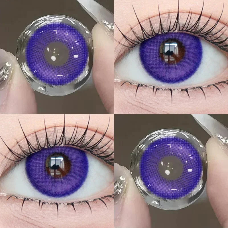1pair Blue Green Red Color Contact Lenses 6months Halloween Crazy Circle Lens 14.5mm