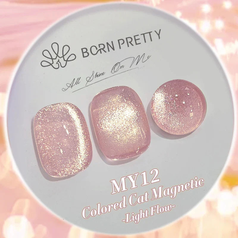 Pink Light Flow Cat Magnetic Gel Nail Polish 10ml Holographics Shining Line Magnetic Long Lasting DIY Salon Varinsh