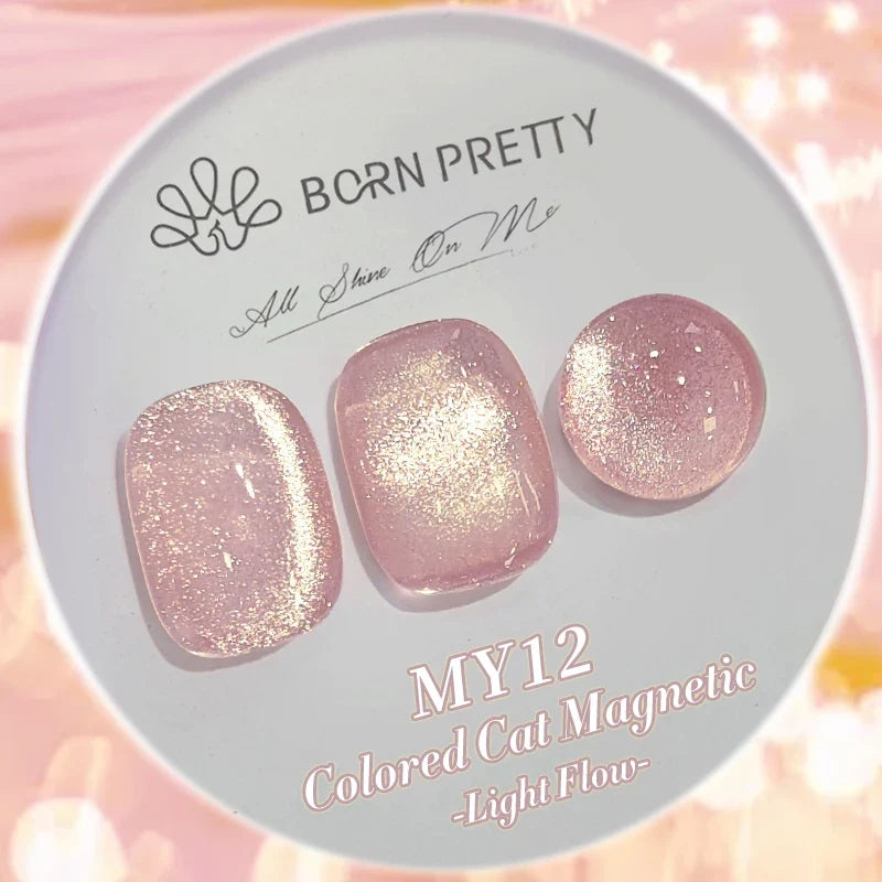 Pink Light Flow Cat Magnetic Gel Nail Polish 10ml Holographics Shining Line Magnetic Long Lasting DIY Salon Varinsh