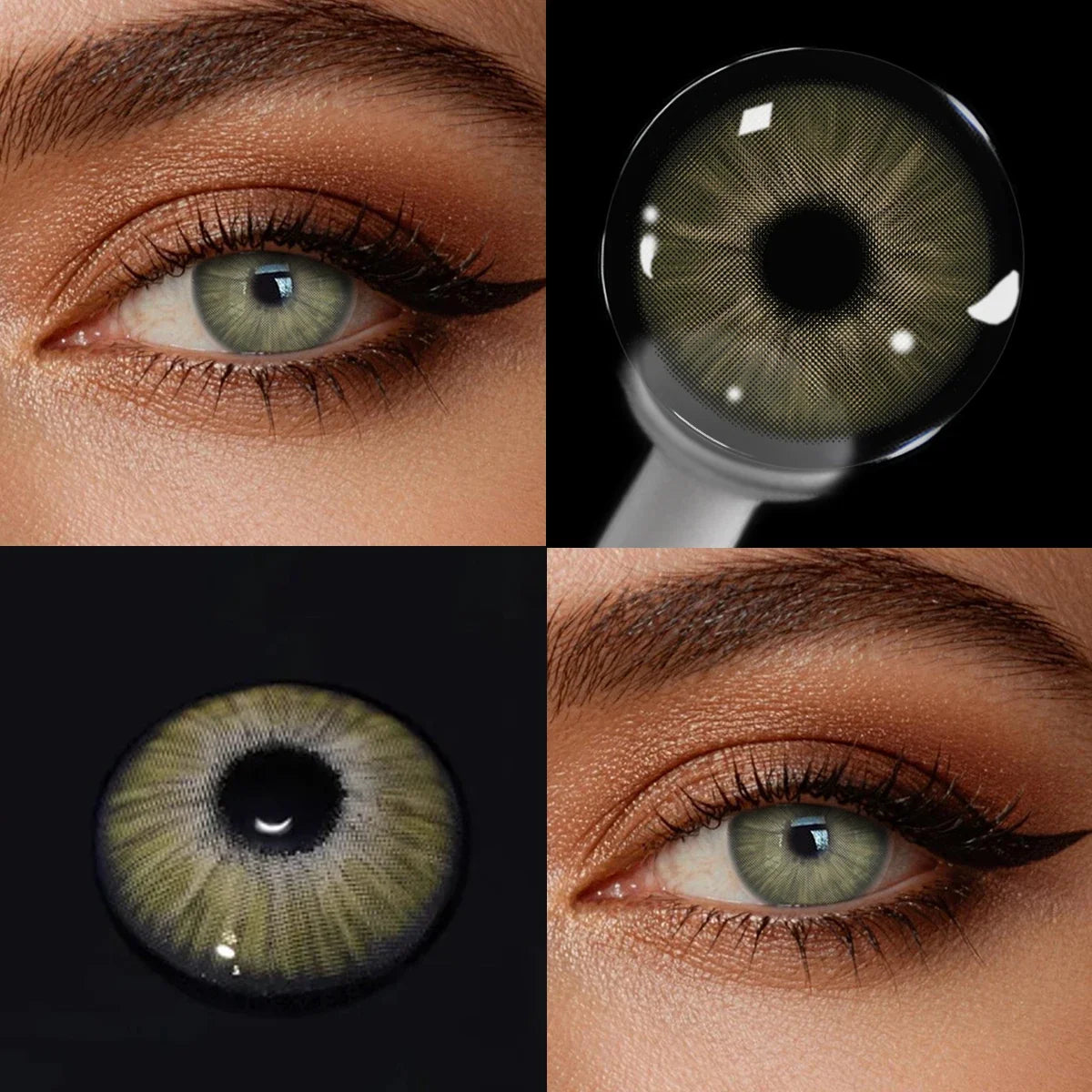 14.2mm Angeles Brown Colored Contact Lenses Half Yearly Cosmetic Eyewear Soft Lens for Daily Eye Beauty Makeup Contacts