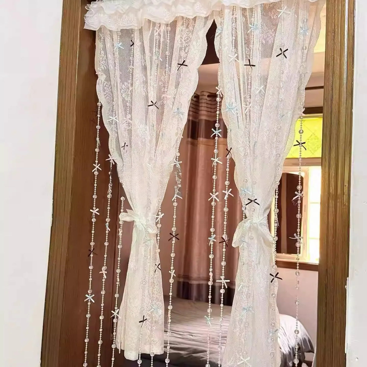 Mosquito-Resistant Door Curtain Beaded  Knot Decorative Finished Product for Girls Bedroom Study Home Toilet Kitchen...