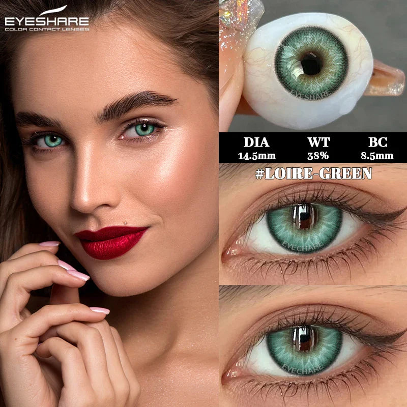 2pcs New High Quality Gray Brown Beauty Pupils Colored Contact Lens Blue Beauty Lenses Yearly Green Eyes Contact