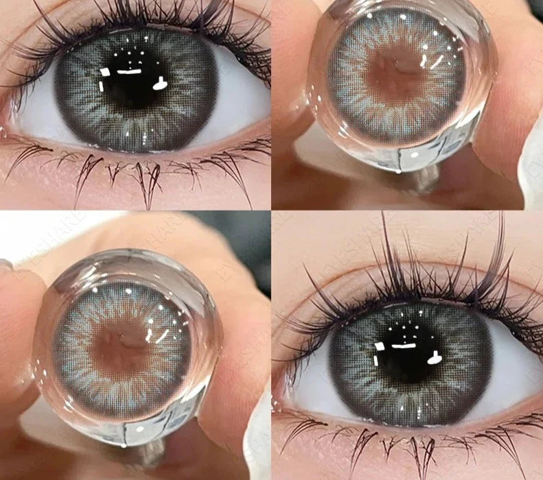 1Pair Fashion Colored Contact Lenses for Eyes Natural Contact Lenses Blue Eye Lenses Gray Pupils Yearly Cosmetic Lens