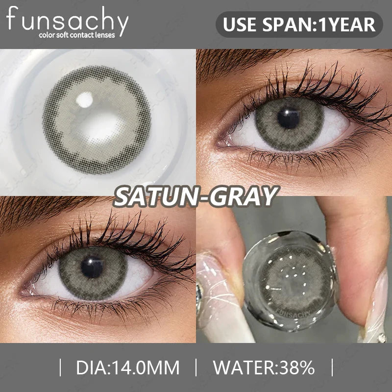 2pcs High Quality Color Contact Lenses for Eyes Cosmetic Gray Lenses Contact Fashion Beauty Pupil Eye Contacts Yearly
