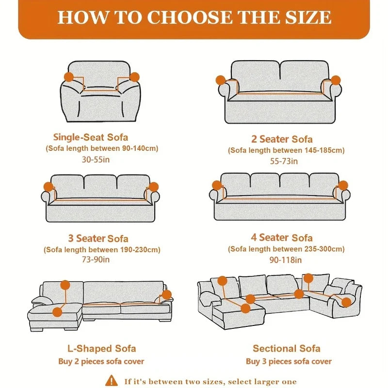 Water-resistant Elastic Sofa Cover for Living Room Stretch 1/2/3/4 Seater L-Shaped Corner Couch Cover Armchair Protector