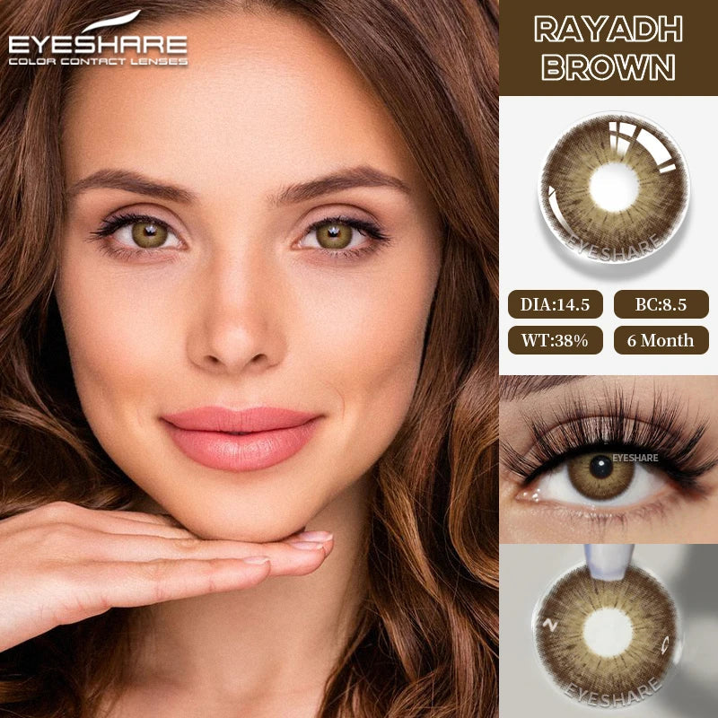 1Pair Fashion Blue Green Colored Contact Lenses Gray Brown Beautiful Pupils Cosmetic Black Eyes Lens Yearly EyeContacts