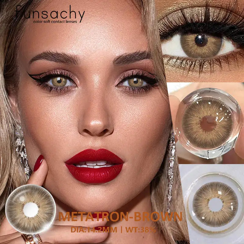 1 Pair Fashion Color Contact Lenses for Eyes Korean Brown Natural Soft Lenses Beautiful Cosmetic Gray Pupils Blue Lens