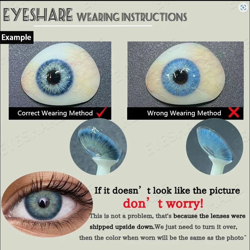 1Pair Fashion Blue Green Colored Contact Lenses Gray Brown Beautiful Pupils Cosmetic Black Eyes Lens Yearly EyeContacts