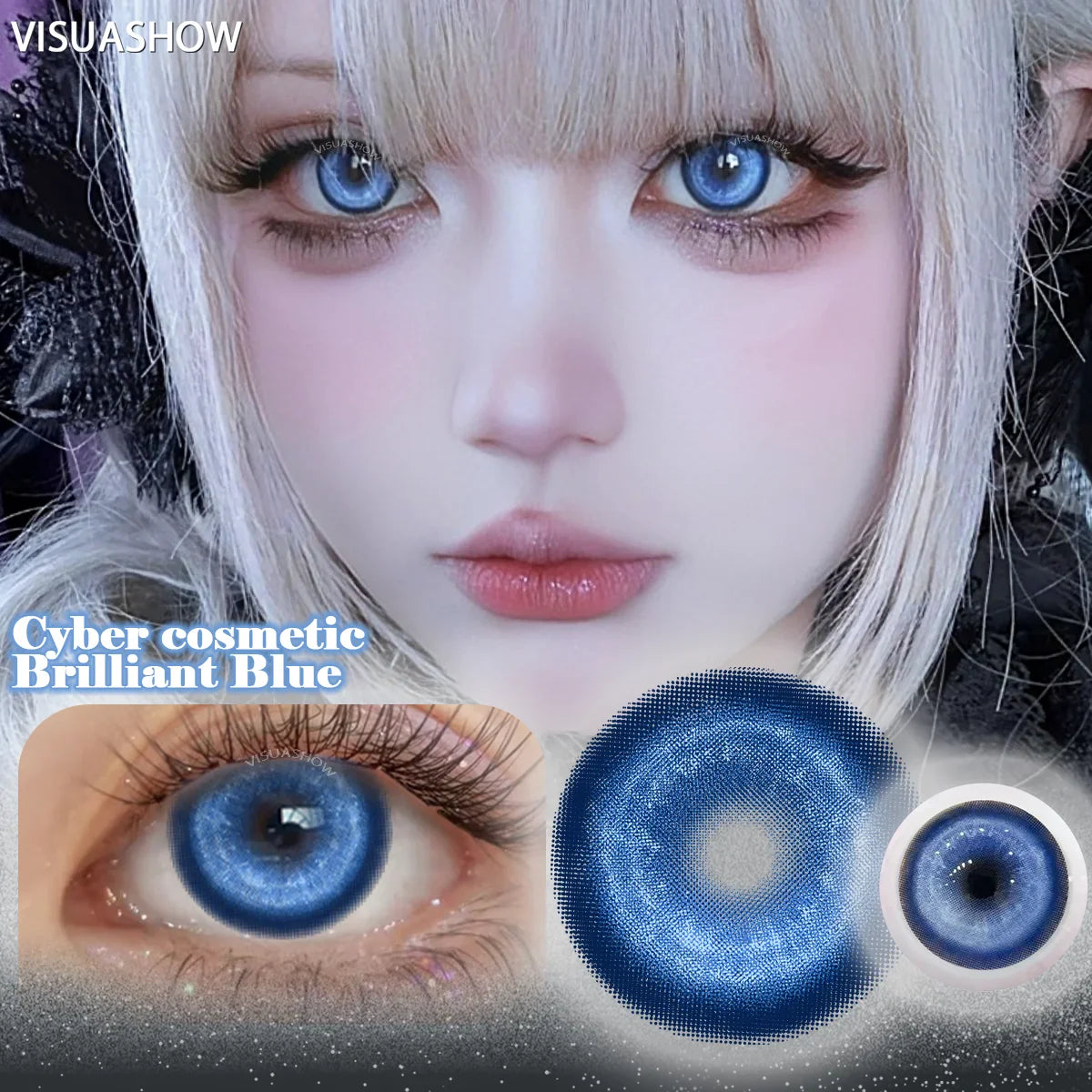 Moco Jelly Grey Colored Contact Lenses for Eyes 1pair Contacts Pink Purple Lens Cosplay Lenses Halloween Lens  Yearly