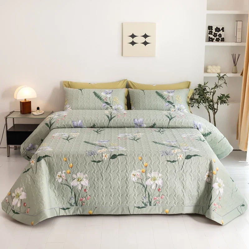 100% Cotton Quilted Bed Cover Set 3pcs/Set