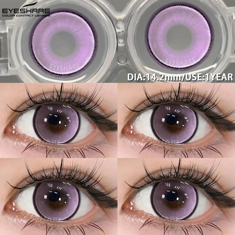 1pair Blue Contact Lenses For Eyes Korean Cute Lens Eye Makeup Pupil Brown Softlenses Women's color contact lenses