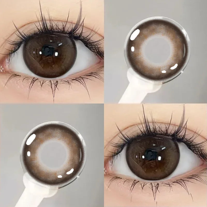 Color Pupils Blue Contact Lenses Brown Pupils For Eye with Prescription Myopia Lenses Korean Lenses Yearly 2pcs/pair