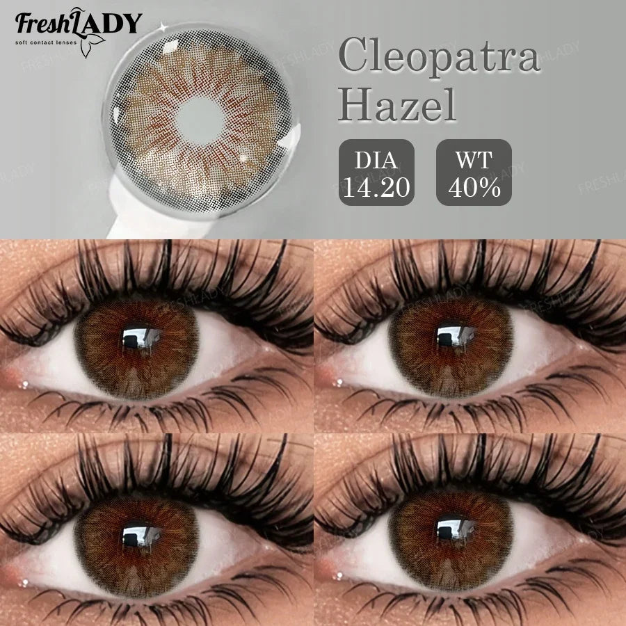 1 Pair Colored Contact Lenses Natural Brown Pupils Eyes Contact lenses Green Soft Contacts 14.20mm