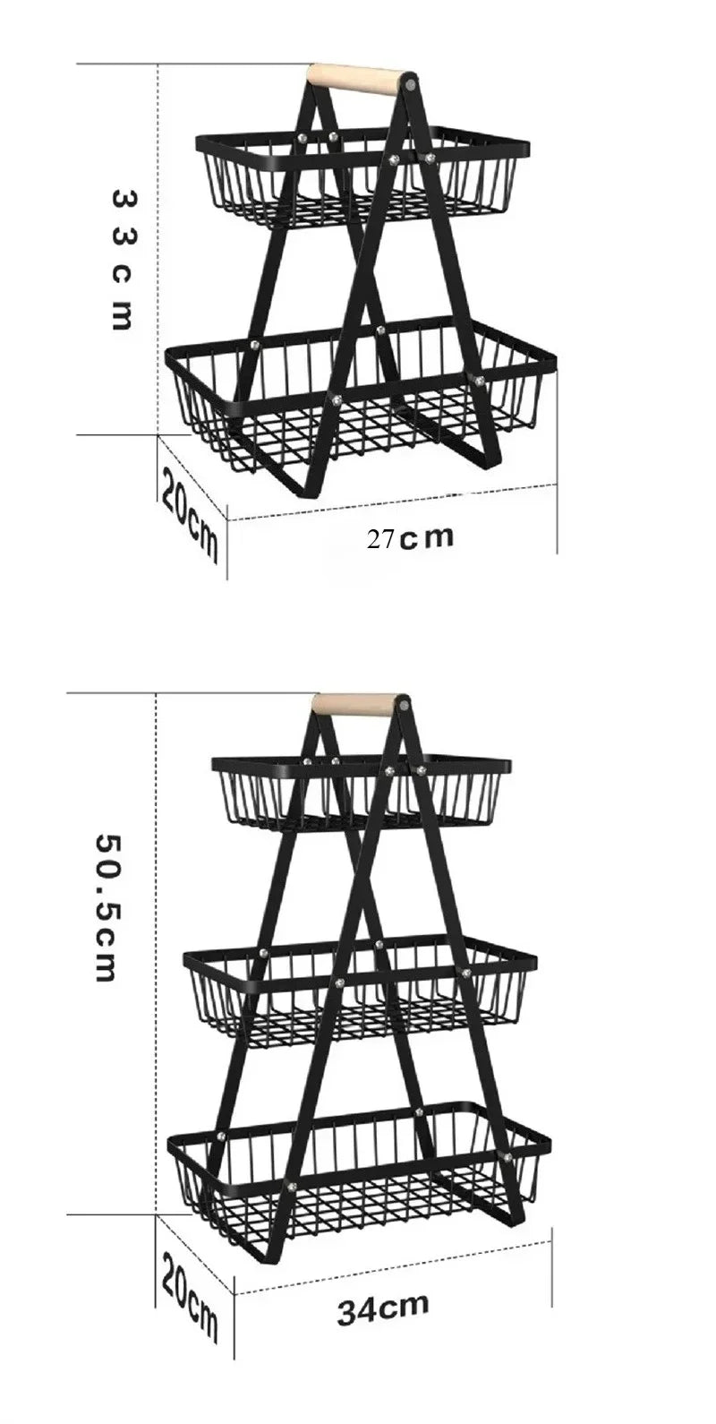 New Portable Iron Kitchen Storage Rack Multifunctional Fruit Basket Multi-layer Snack Storage Shelf