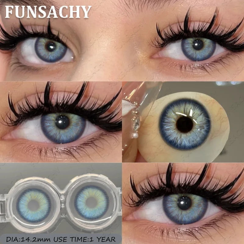 1 Pair Color Contact Eye Color Lenses Makeup Natural Black Lens Cosmetic Brown Eyes Lenses Woman Makeup Beauty Softlens