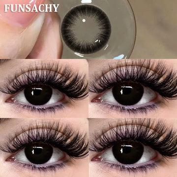1 Pair Big Black Color Contact Lenses Natural Gray Lenses Blue Korean Eye Makeup Contacts Yearly Beauty Pupils Cosmetic