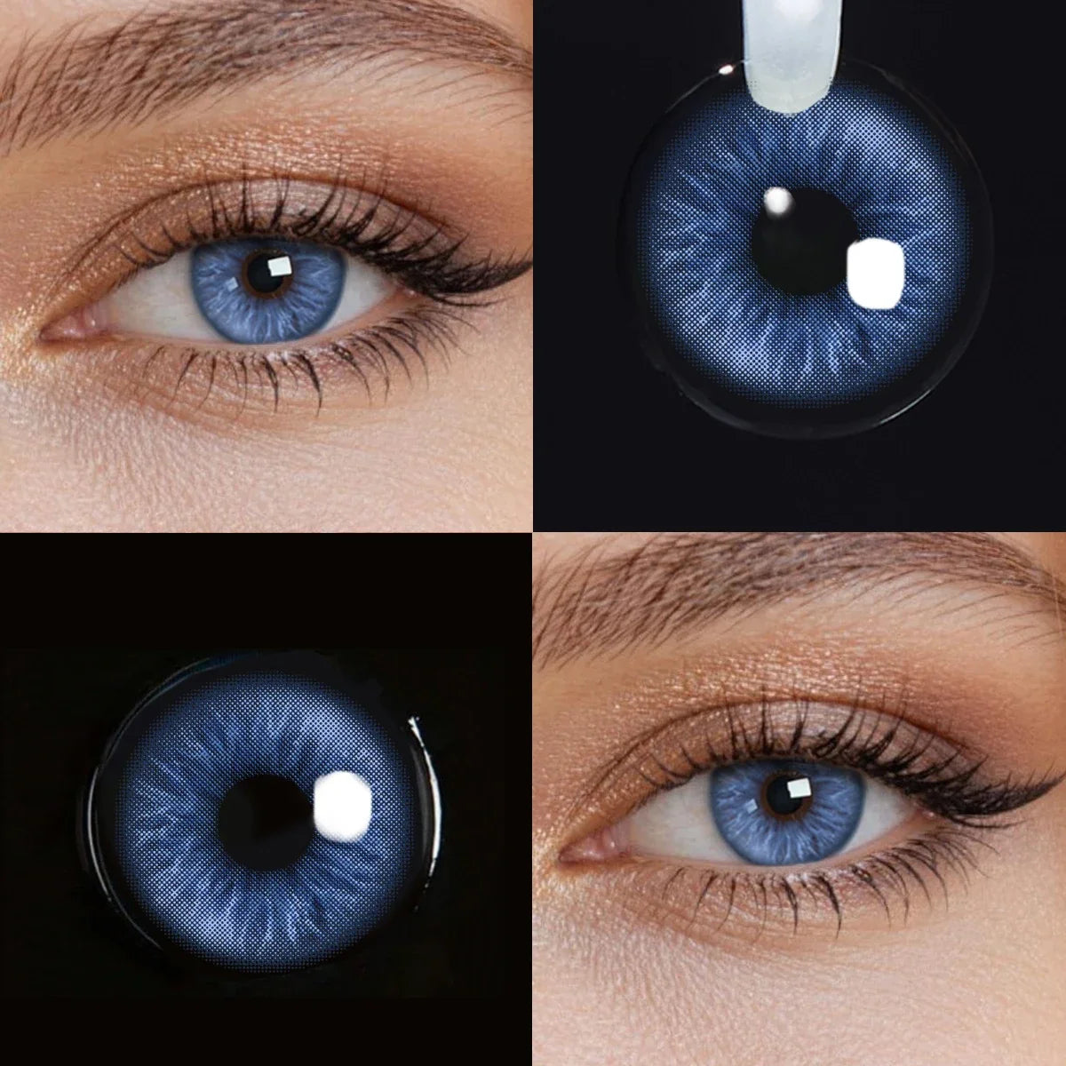 14.5mm Natural Eye Beauty Brown Blue Colored Contact Lenses Half Yearly Soft Lens Cosmetic Eyewear For Women Daily Makeup