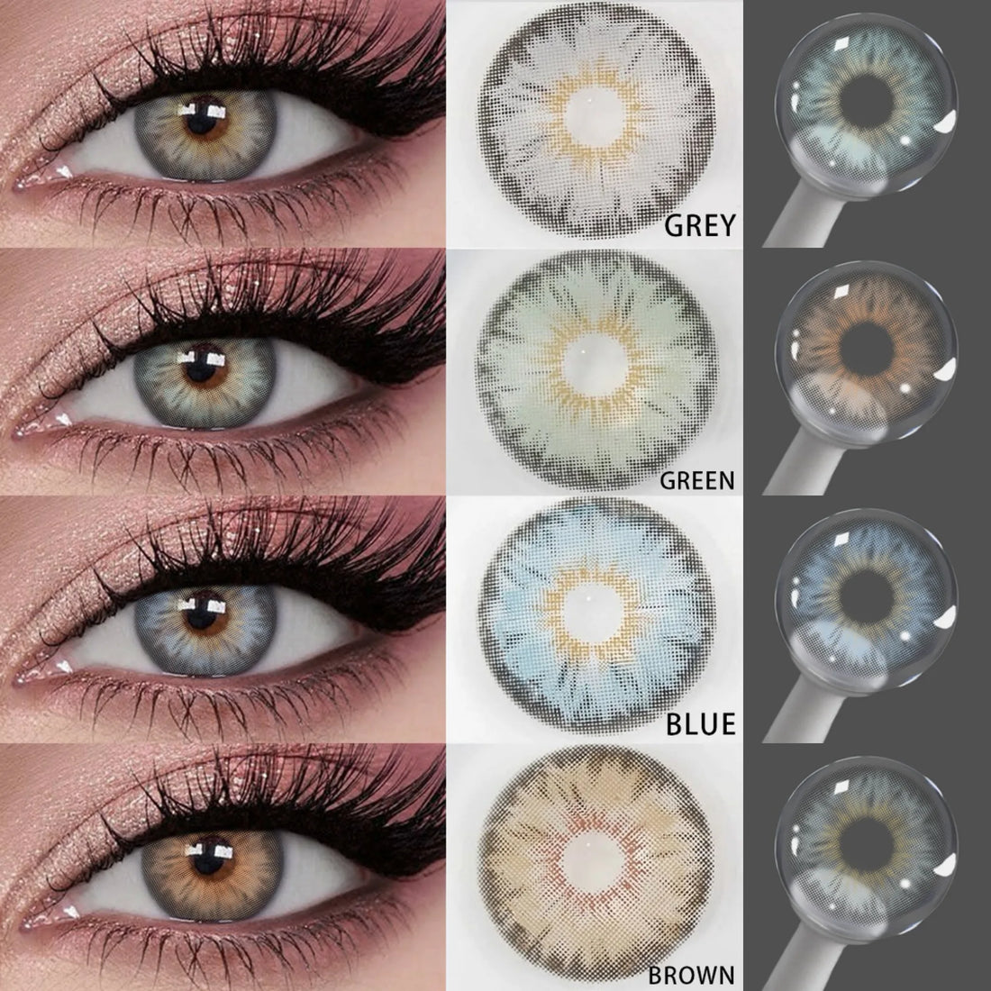 Blue Colored Contact Lenses 14.2mm 6 Months Disposable Green Brown Natural Eye Color Contacts Beauty Makeup