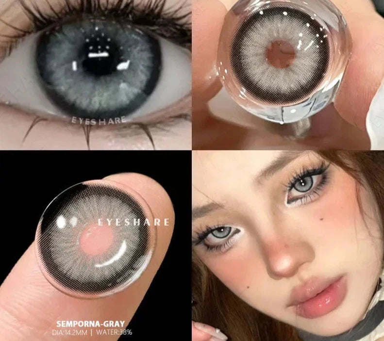 1Pair Colored Contact Lenses for Eyes Blue Contact Lenses Yearly Beautiful Pupils Gray Contact Lenses Green Contacts