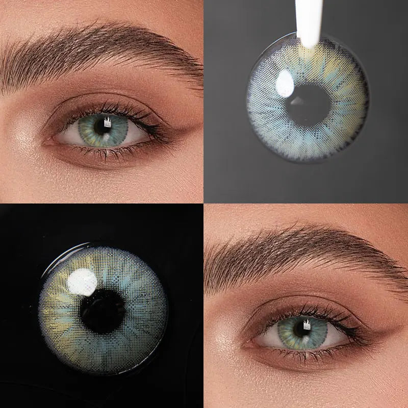 Ash Blue Colored Contact Lenses  1Pair Yearly Butterfly Violet Natural Small Pupil Contact Lenses For Summer Autumn