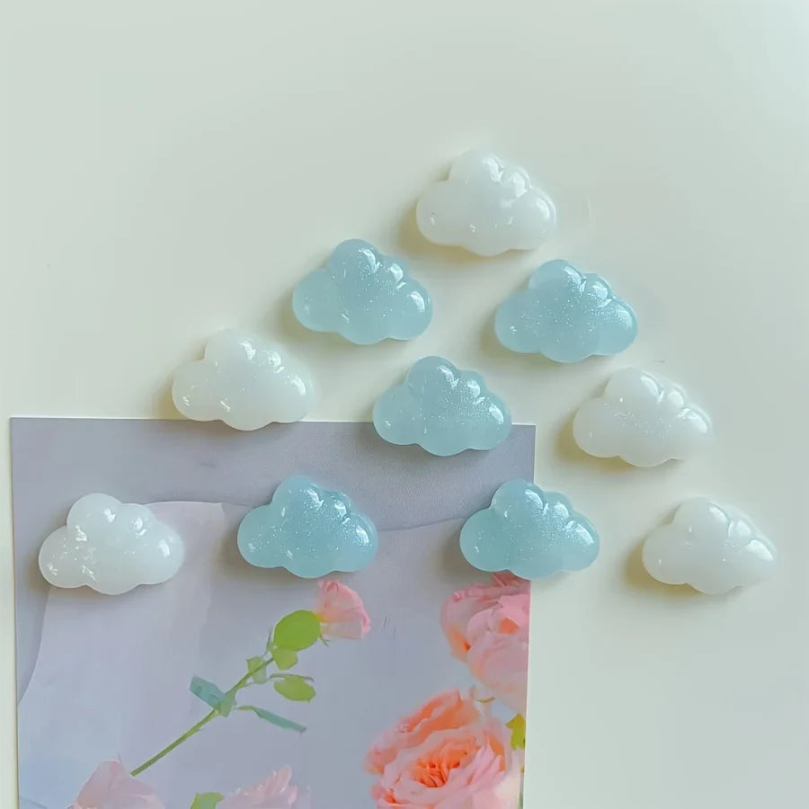 6pcs Cloud Refrigerator Magnets - Reusable, Colorful Cloud-Shaped Magnets for Fridge, Perfect for Christmas