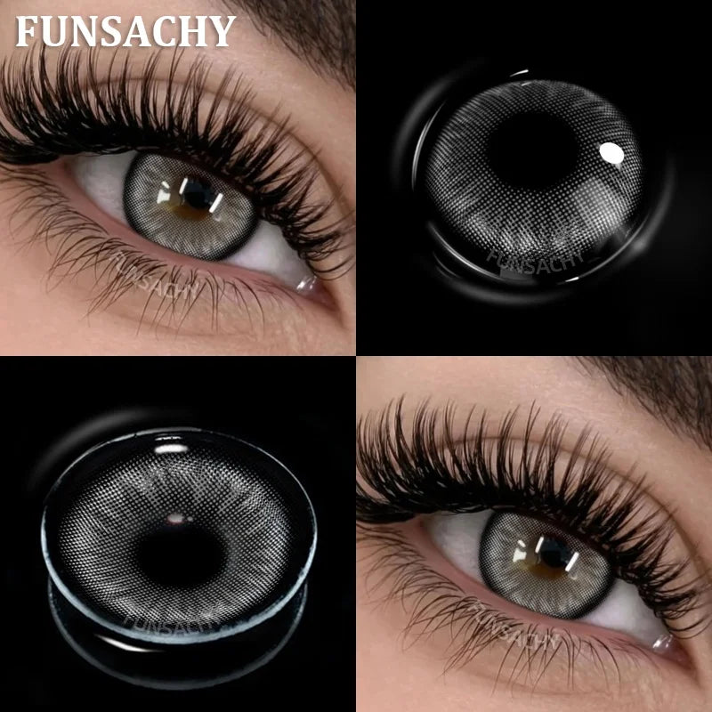 New Contact Lenses Natural Brown Eye Makeup Contacts Grey Color Lens Korean Softlens Yearly Cosmetics for Women