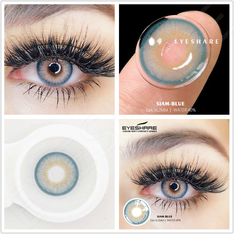 Natural Color Lens Eyes 2pcs Color Contact Lenses For Eyes Blue Gray Color Lens Yearly Beauty Cosmetic Contact Lens Eye