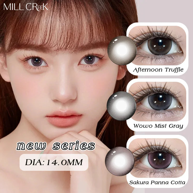 2PCS New Fashion Contact Lenses Beauty Colorld Contact for Eyes Makeup Brown Lenses Cosmetics Grey Eyes Lenses Yearly