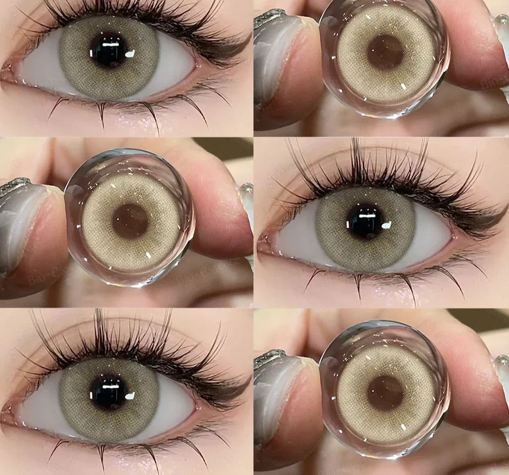 1 Pair New Colored Contact Lens  for Eyes Brown Contacts Lenses Fashion Blue Eyes Lenses Yearly Korean Gray Contacts