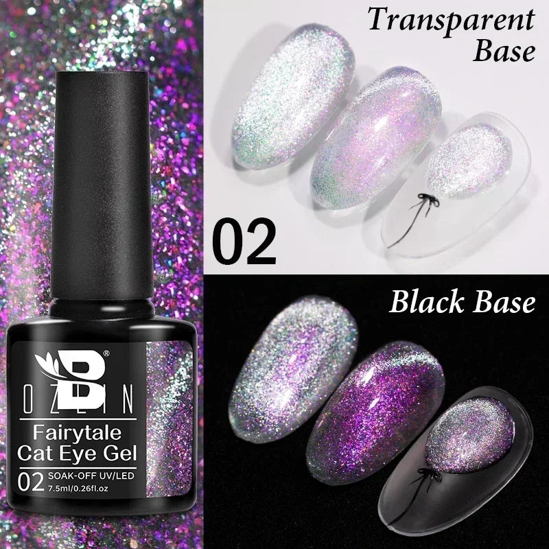 7.5ml Golden Gradient Cat Eye Nail Polish Gel Phototherapeutic Gel Soak Off Nail Magnetic Gel Polish Nail Art DlY