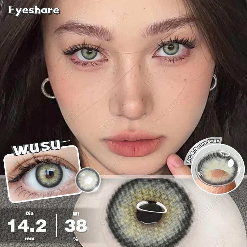 2pcs Color Contact Lens for Eyes Chocolate Makeup Lens Natural Blue Gray Eyes Contact Brown Beauty Lenses Green Contact
