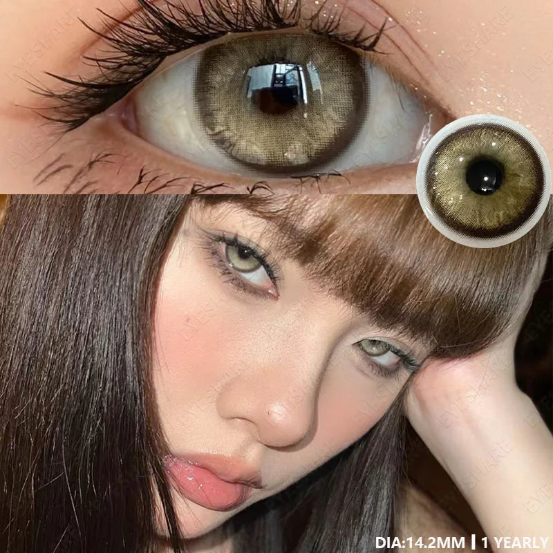 Natural Color Lens Eyes 1Pair Brown Color Contact Lens For Eyes Yearly Use Eyes Blue Eye Contacts Green Contact Lenses