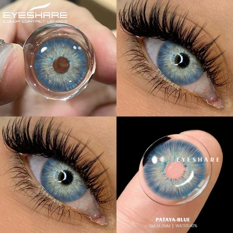 1pair Natural Colored Contacts Lenses for Eyes Blue Eyes Lenses Green Contacts Yearly Beautiful Pupil Eyes Contact Lens