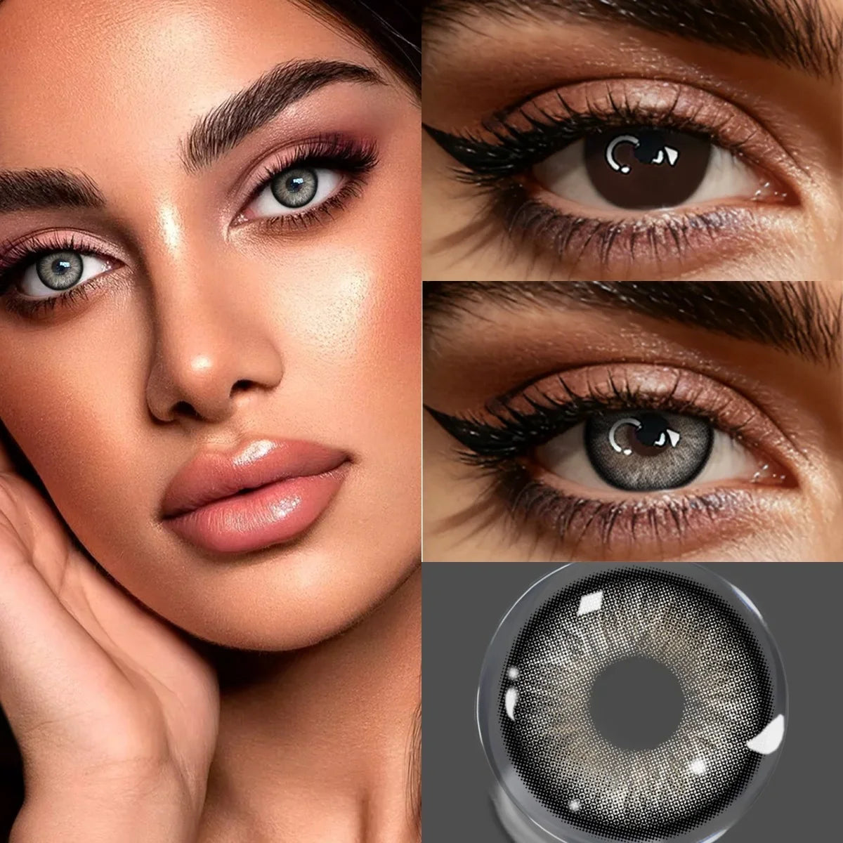 14.5mm Half Year Colored Contact Lenses Natural Earth Tone Hydrating Soft Lenses for Daily Look Eye Beauty