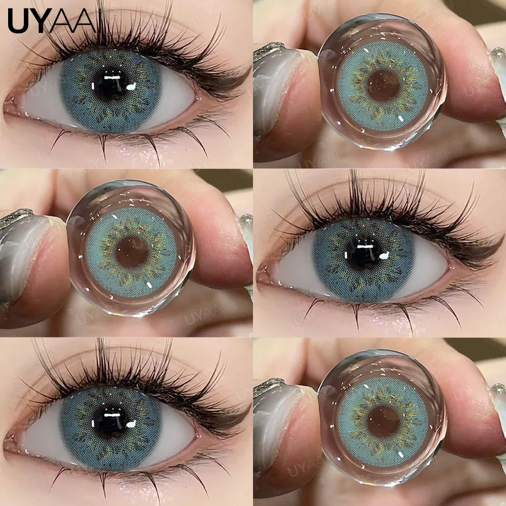 1 Pair Contact Lenses with Natural High Color Saturation & Defined Edge, Soft Age-Reducing Ambience