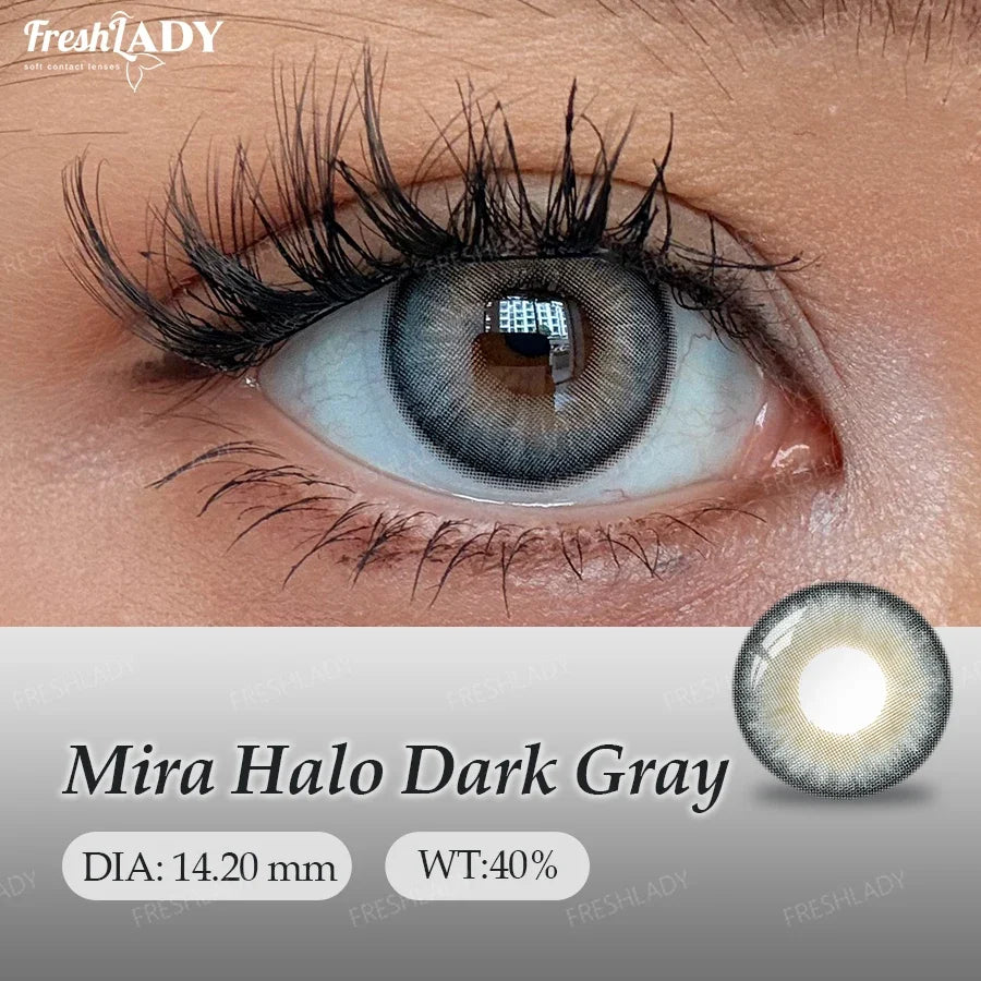 1 Pair Colored Contact Lenses Natural Pupils Eyes Contact lenses Gray Soft Contacts 14.50mm